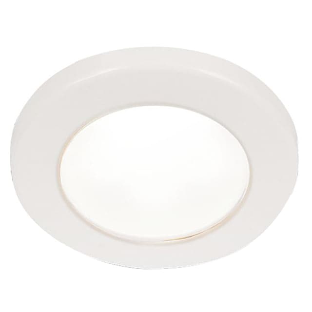 Hella Marine EuroLED 75 3in Round Screw Mount Down LED Light White Plastic Rim 24V White