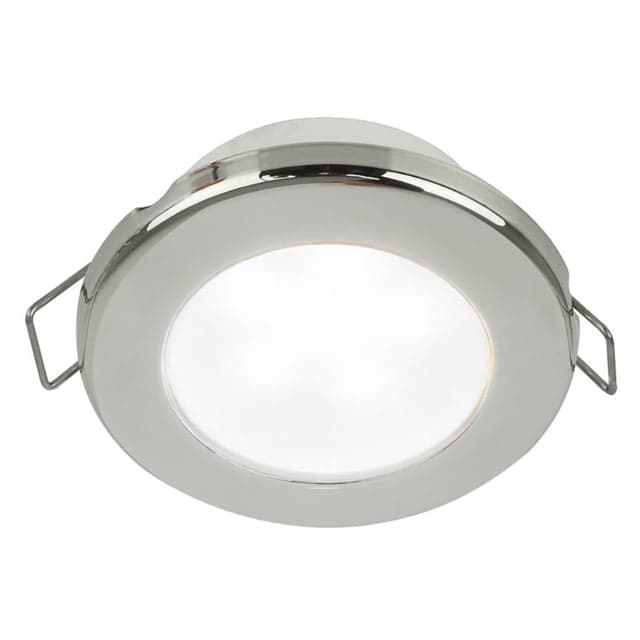 Hella Marine EuroLED 75 3in Round Spring Mount Down LED Light Stainless Steel Rim 24V White