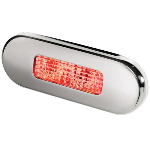 Hella Marine Surface Mount Oblong LED Courtesy Lamp Stainless Steel Bezel Red LED