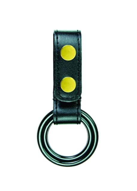 HEROs PRIDE AirTek C/D-Cell Dual Ring Flashlight Holder w/ Plastic Rings Plain Brass Hardware Black
