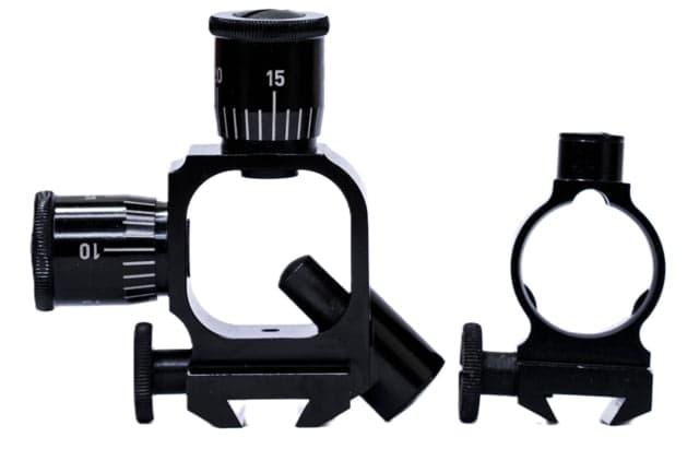 Hi-Lux Optics Malcolm External Click Adjustable Micrometer Rear Mount w/ Front Ring 3/4in Tube Matte Black Small