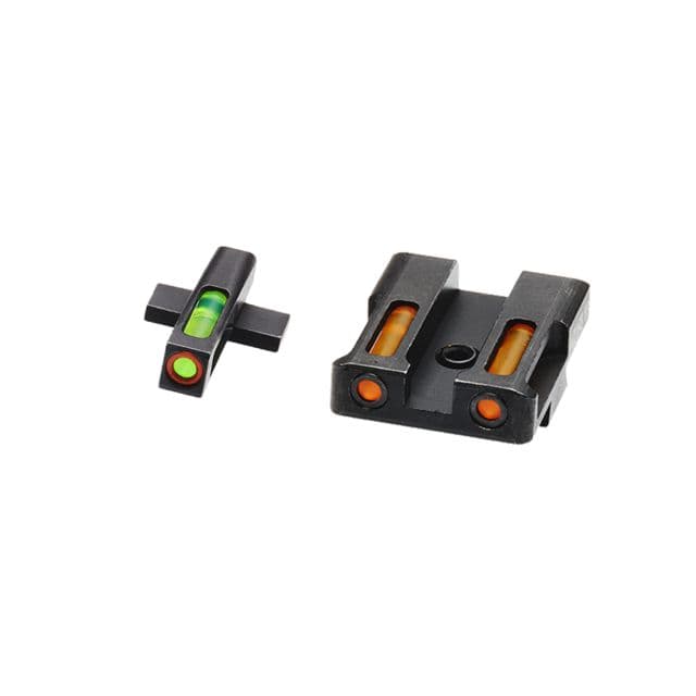 HiViz Litewave H3 Tritium/Litepipe Sight Set Springfield XD Springfield XDS Springfield XDE Springfield XD-M Black Green/Orange Litepipes w/ Orange