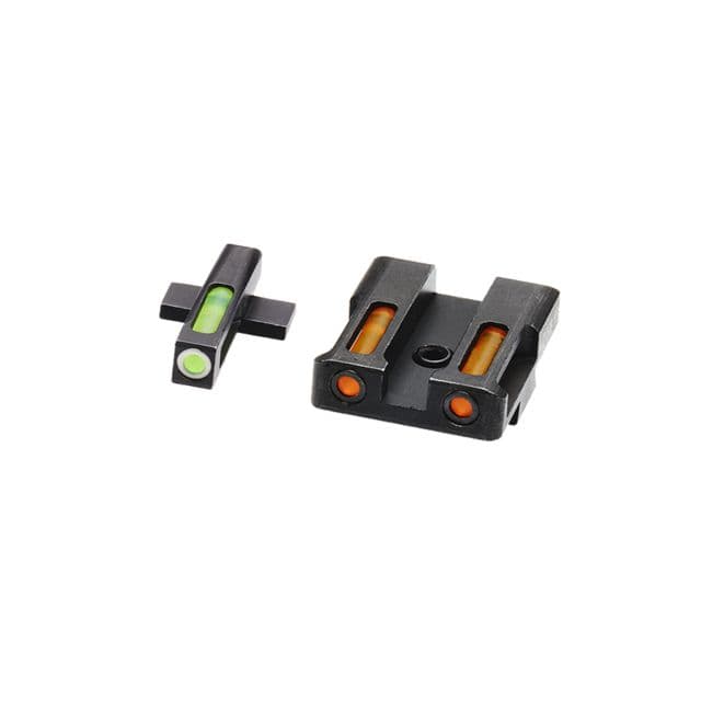 HiViz Litewave H3 Tritium/Litepipe Sight Set Springfield XD Springfield XDS Springfield XDE Springfield XD-M Black Green/Orange Litepipes w/ White