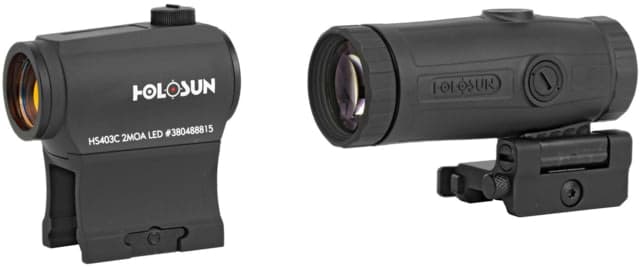 Holosun HS403C 3x28mm Micro Red Dot And HM3X Magnifier Combo Pack Black
