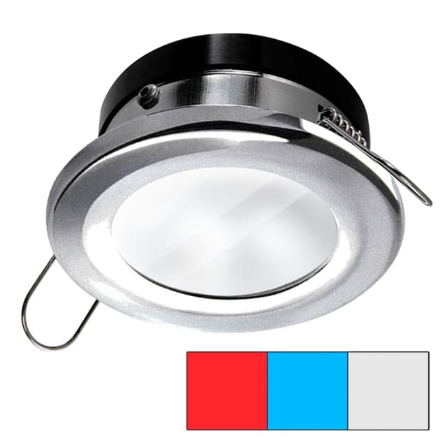 I2systems Inc Apeiron Led Spring Round Mount Light Red/Cool White /Blue/Brushed Nickel