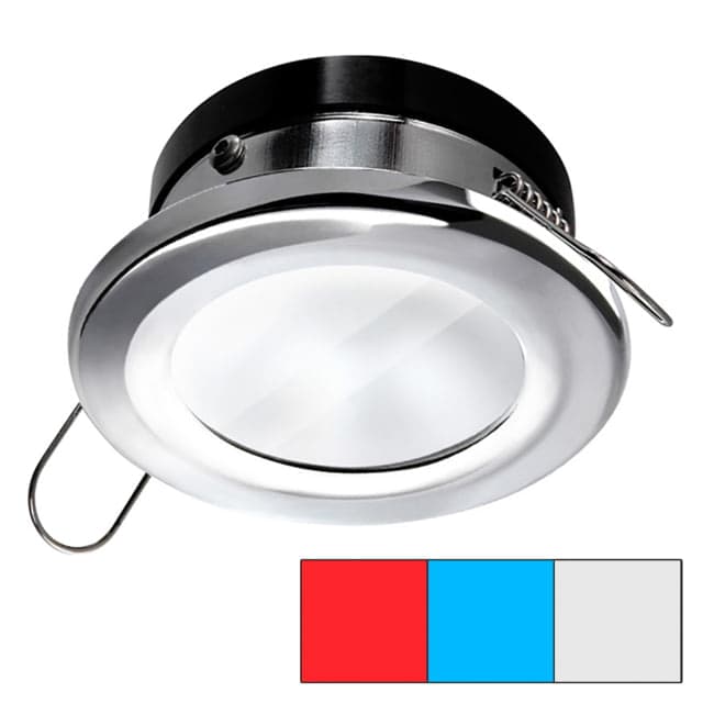I2systems Inc Apeiron Led Spring Round Mount Light Red/Cool White /Blue/Polished Chrome