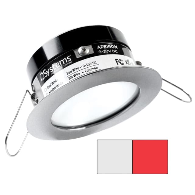I2Systems Inc Apeiron Pro A503 3W LED Spring Mount Light Round Cool White /Red/Brushed Nickel Finish