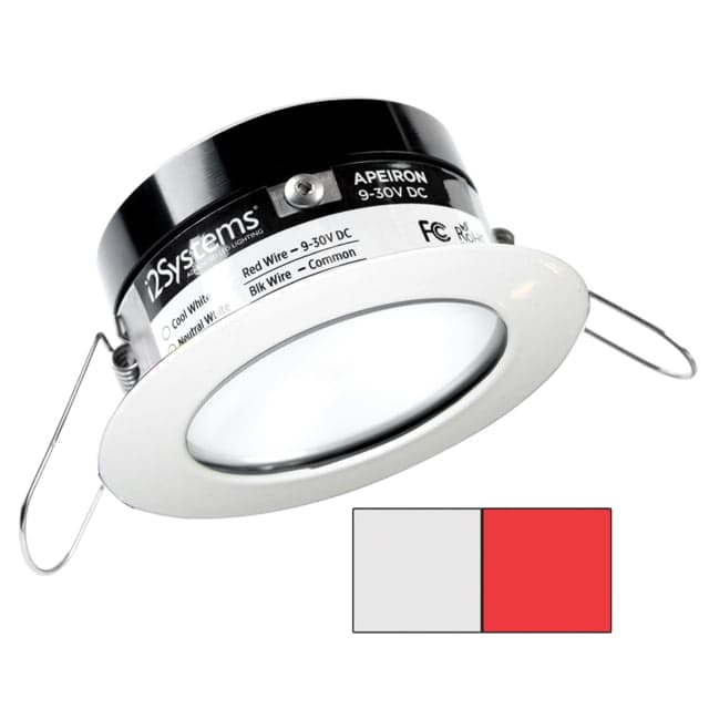 I2Systems Inc Apeiron Pro A503 3W LED Spring Mount Light Round Cool White /Red/White Finish