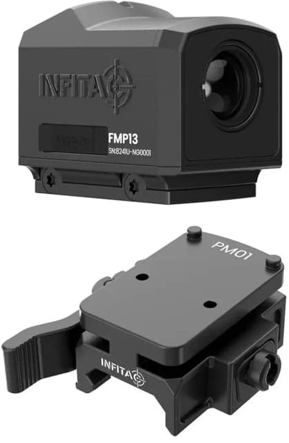 InfiTac Fast Mini FMP13 0.5x Thermal Rifle Scope 256x192 60Hz Black FMP13 & InfiTac PM01 Picatinny Rail Mount RMR footprint PM01