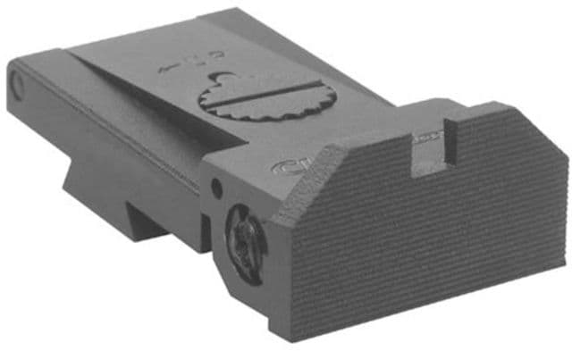 Kensight BoMar BMCS Adjustable Target 1911 Rear Sight Fully Serrated Sight Blade - Beveled Corners Black
