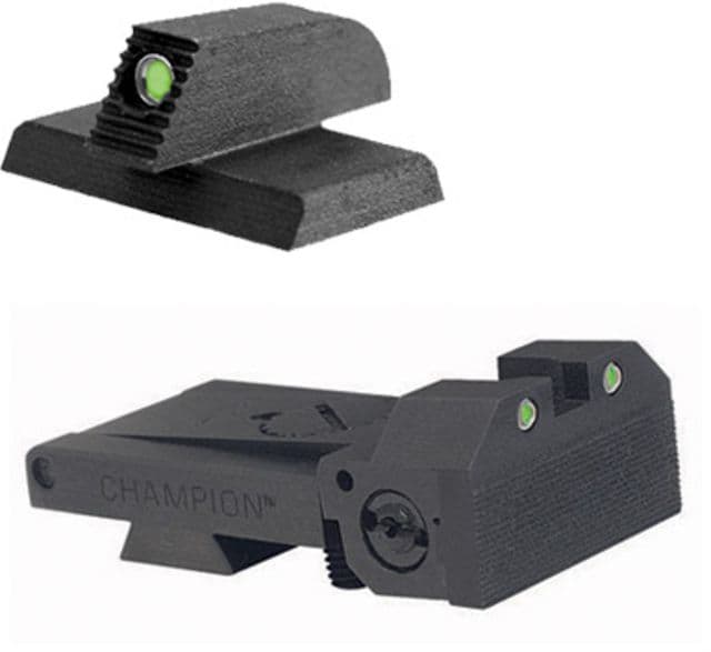 Kensight BoMar BMCS Adjustable Target 1911 Rear Night Sight Set Beveled Blade Tritium w/ Arctic White Outlines Black