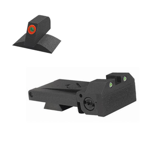Kensight Bomar BMCS Beveled Blade Adjustable Target 1911 Rear Night Sight Set w/Deep Sight Notch Square Blade Black