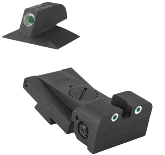 Kensight Bomar BMCS Adjustable Target 1911 Rear Night Sight Set w/ Deep Sight Notch 0.120in w/Square Blade Black