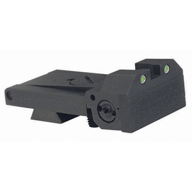 Kensight Bomar BMCS Beveled Blade Tritium Adjustable Rear Night Sight w/Arctic White Outlines Black