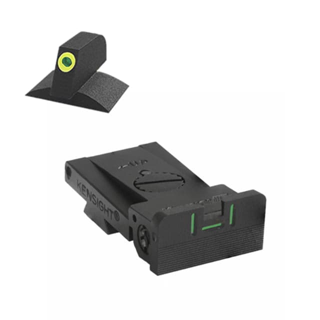 Kensight Bomar Bmcs 3 Tritium Bar Rounded Blade 1911 Night Sight W/ 0.200in Contoured Front Sight Green