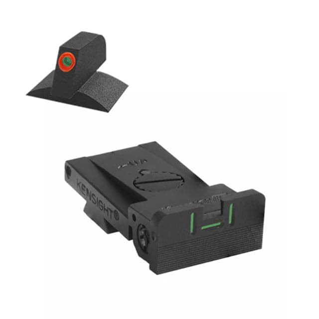 Kensight Bomar Bmcs 3 Tritium Bar Rounded Blade 1911 Night Sight W/ 0.200in Contoured Front Sight Orange