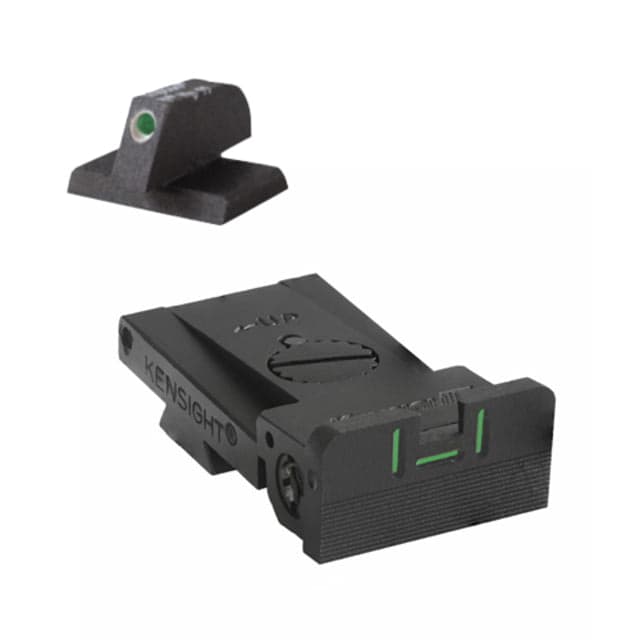 Kensight Bomar BMCS in3 Tritium Barin 1911 Night Sight w/ 0.200in Tritium Flat Base Front Sight Black