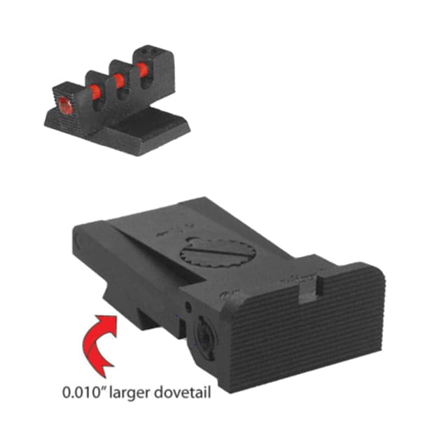 Kensight Bomar BMCS Adjustable Target 1911 Rear Night Sight w/ Rounded Serrated Blade Black