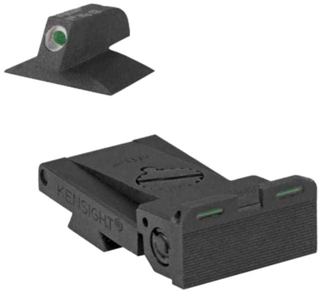 Kensight Bomar BMCS Adjustable Target 1911 Rear Night Sight Set w/Tritium Bar-Dot-Bar Black