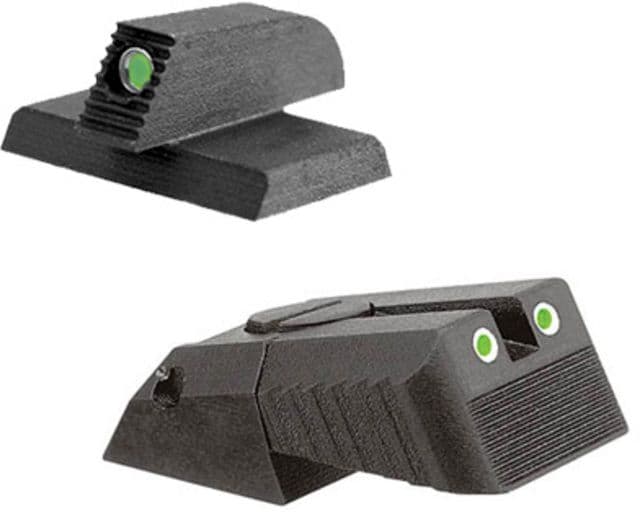Kensight DAS 1911 Defense Adjustable Rear Sight Set Tritium Insert Night Sight w/ Serrated Blade Fully Adjustable Black