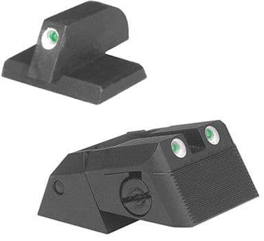 Kensight DAS 1911 Defense Adjustable Rear Sight Set Tritium Insert Night Sight w/ Serrated Blade Fully Adjustable Black