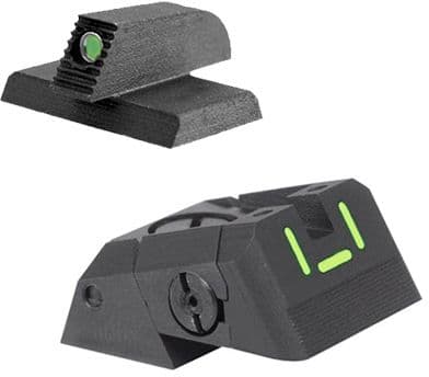 Kensight DAS 1911 Defense Adjustable Rear Sight Set Tritium Insert Night Sight w/ Blade Serrated Blade Black