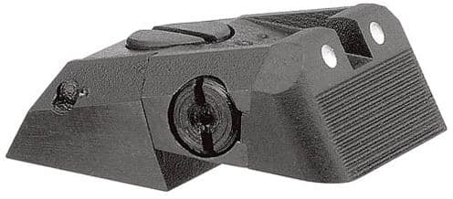 Kensight DAS 1911 Defense Adjustable Rear Sight White Dot with Serrated Blade Black