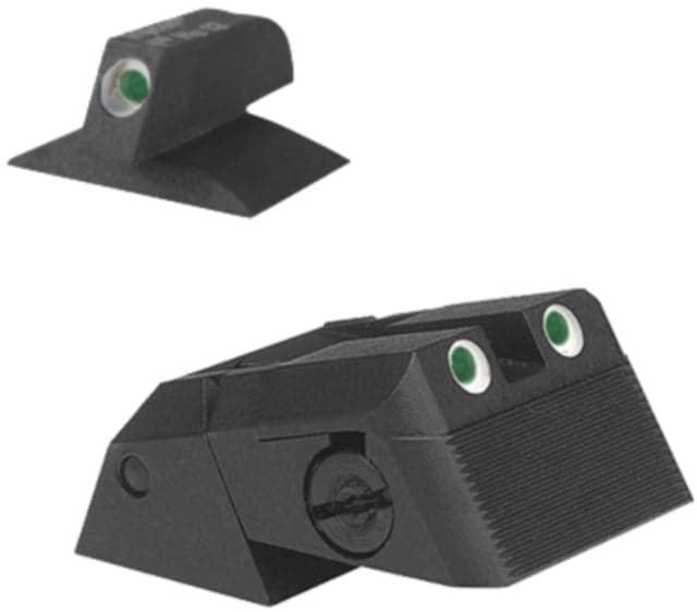 Kensight DAS Serrated Blade Adjustable Rear 1911 Night Sight Serrated Blade Tritium w/White Outlines Black