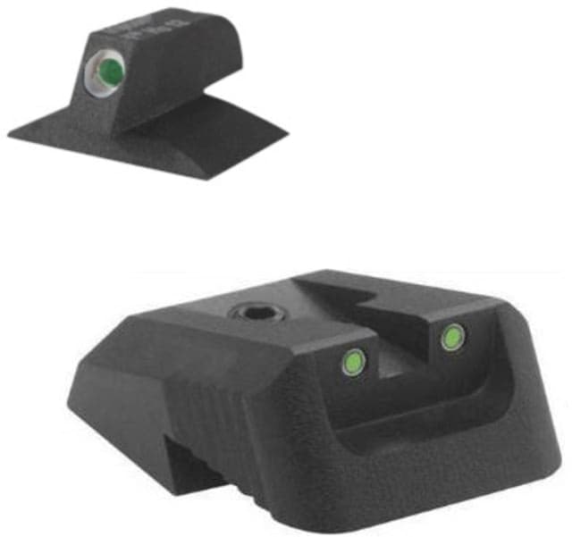 Kensight DFS Recessed Blade w/White Outlines Fixed Rear 1911 Night Sight Black