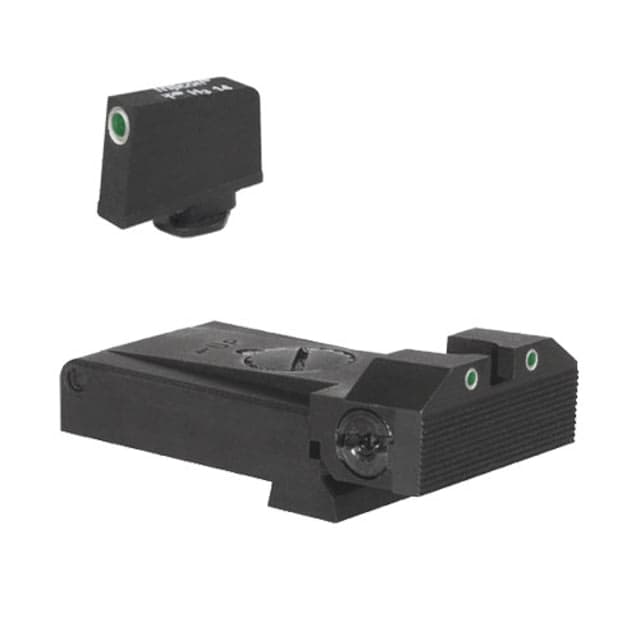 Kensight Glock Small Frame Models Adjustable Night Sight Set w/ 0.330in Tall Front Black