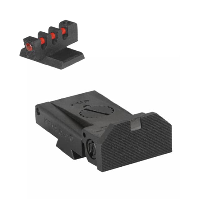 Kensight LPA TRT Beveled Serrated Blade Adjustable Target 1911 Rear Sight Fiber Optic Flat Base Front Sight Black