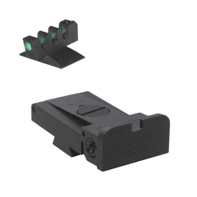 Kensight LPA TRT Rounded Serrated Blade Adjustable Target 1911 Rear Sight Fiber Optic Contoured Base Front Sight Black
