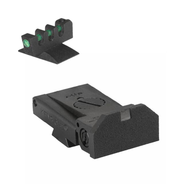 Kensight LPA TRT Beveled Serrated Blade Adjustable Target 1911 Rear Sight Fiber Optic Contoured Base Front Sight Black