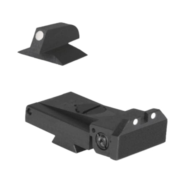 Kensight LPA TRT Arctic White Dot Serrated Beveled Blade Adjustable Target 1911 Rear Sight Black