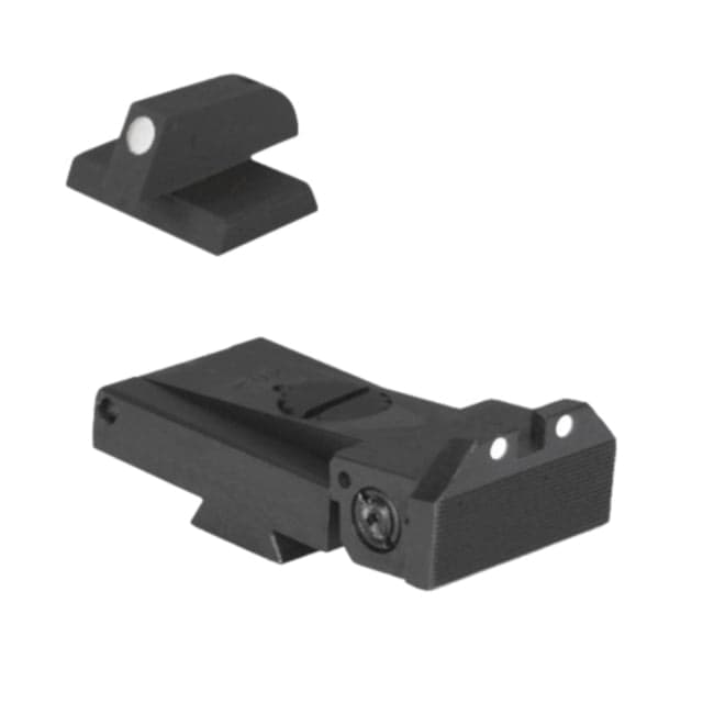 Kensight LPA TRT Arctic White Dot Beveled Serrated Blade Adjustable Target 1911 Rear Sight Black