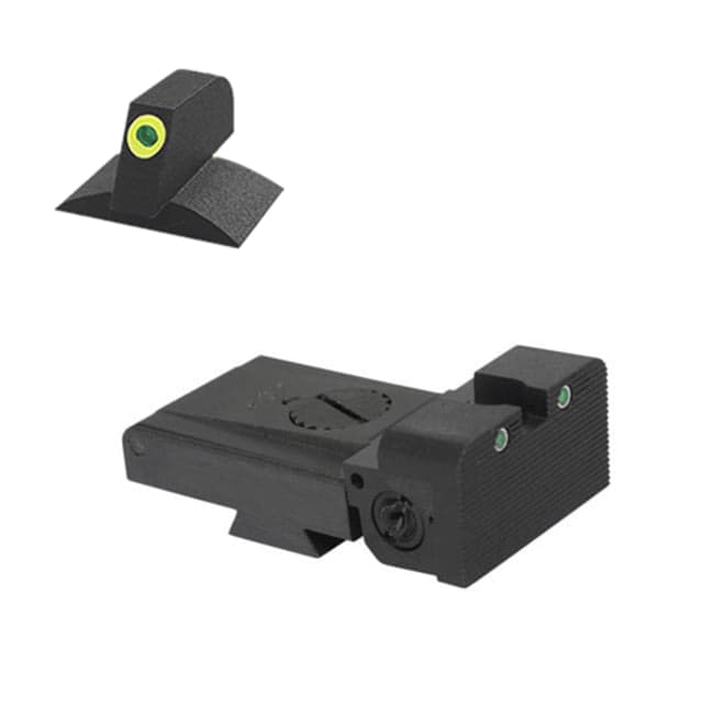 Kensight LPA TRT Serrated Rounded Blade Tritium Adjustable Rear Night Sight Green