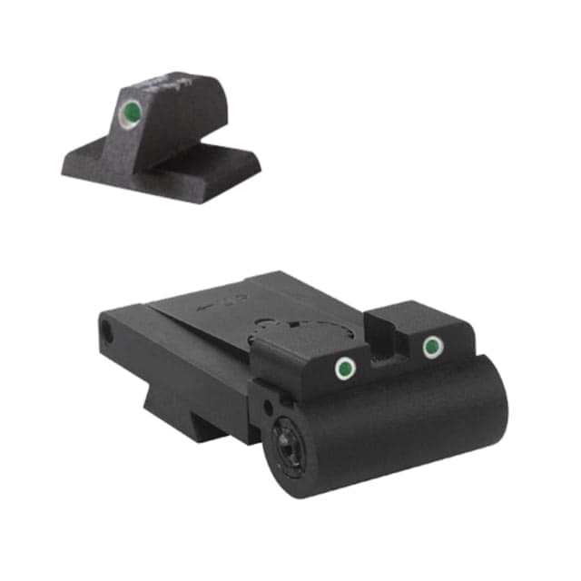 Kensight Rollo 1911 Flat Low-Profile Adjustable Tritium Night Sight Set Black