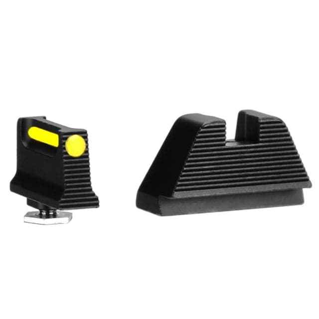 L2D Combat Suppressor Height Fiber Optic Sights Glock Yellow