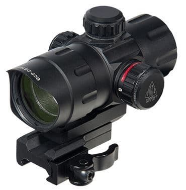 Leapers UTG 4.2in ITA Red/Green T-Dot w/ QD Mount Riser Adaptor 4 MOA Dot Reticle Black