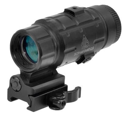 Leapers UTG 3X Magnifier with Flip-to-side QD Mount W/E Adjustable Black