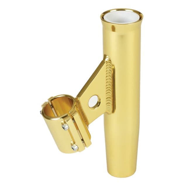 Lee's Tackle Clamp-On Rod Holder - Gold Aluminum - Vertical Mount - Fits 1.315" O.D. Pipe