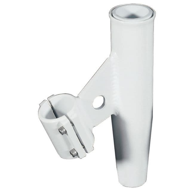 Lee's Tackle Clamp-On Rod Holder - White Aluminum - Vertical Mount - Fits 1.900" O.D. Pipe