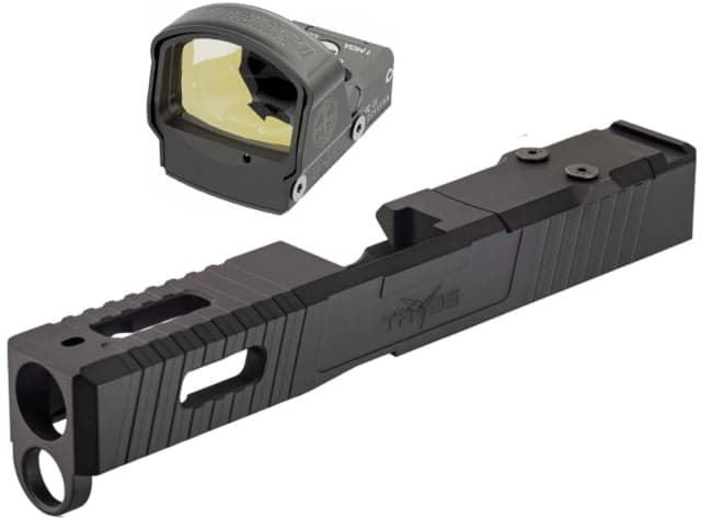 Leupold DeltaPoint Pro 6 MOA Dot Red Dot Sight Matte Black and TRYBE Defense Pistol Slide Glock 19 Gen 5 DeltaPoint Pro Cut Version 1 Black Cerakote