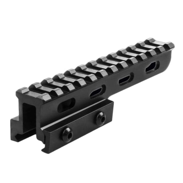 Lion Gears Cantilever Riser Mount 1in Riser 5in Long with 12 Slots Black Medium