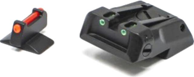 LPA Adjustable Orange Front Green Rear Fiber Optic Sight Set Sig Sauer 1911 Cal .22 Black