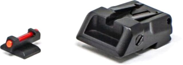 LPA Adjustable Red Front Fiber Optic Sight Set Kimber 1911 Black