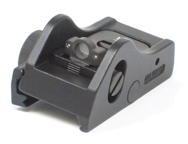 LPA Adjustable Shotgun Rear Sight Picatinny Rail Tritium Optic Ring Black