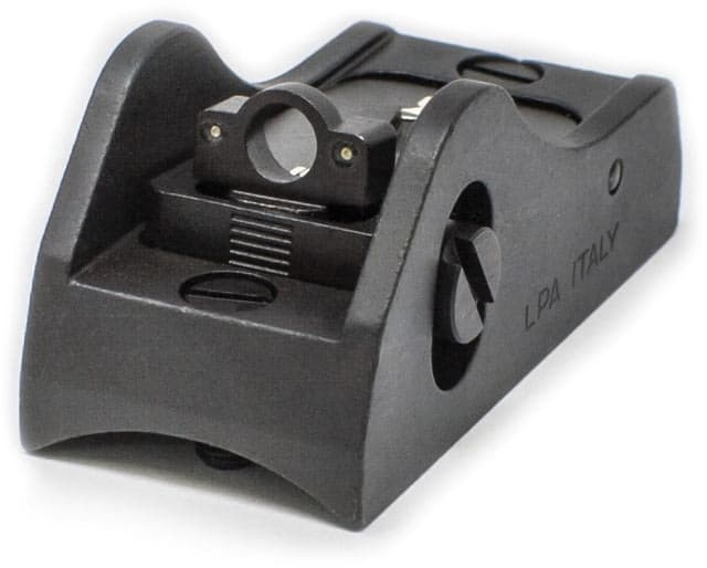 LPA Adjustable Shotgun Rear Sight Screw Down Tritium Optic Ring Black