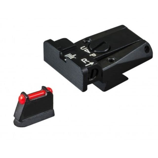 LPA SPR Adjustable Black Rear Red Front Sight Set For CZ 75/85 Models w/ Dovetail Front Sights Black
