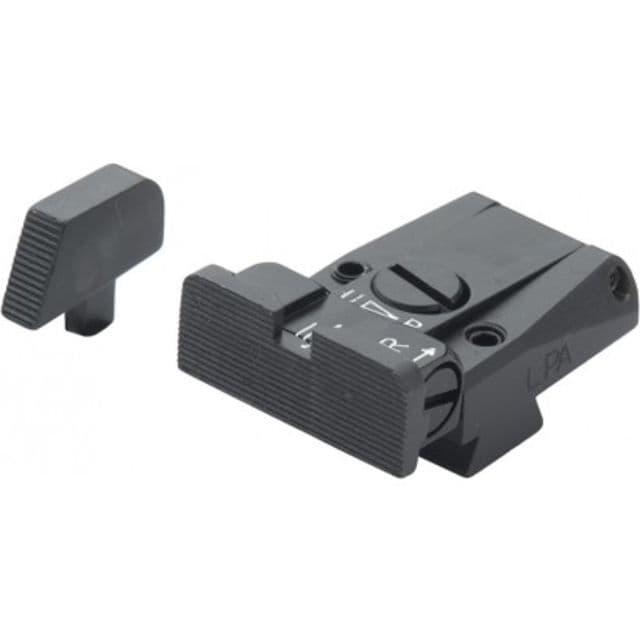LPA SPR Adjustable Black Serrated Sight Set For Browning Vigilant Black